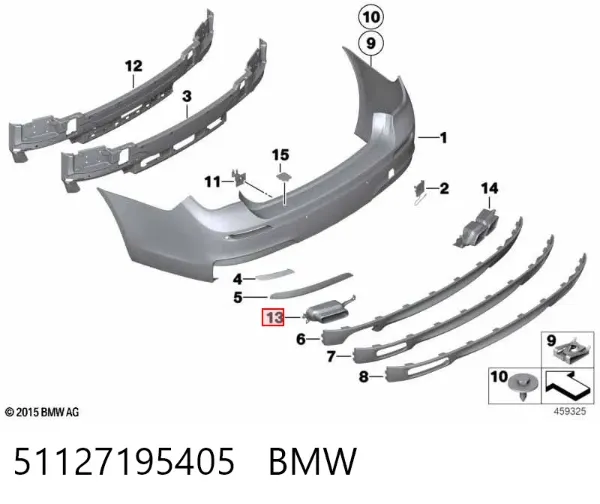 Насадка на глушник 51127195405 BMW