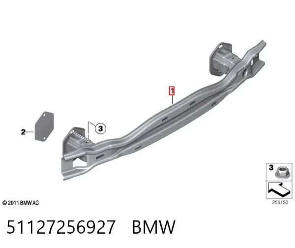Підсилювач заднього бампера 51127256927 BMW
