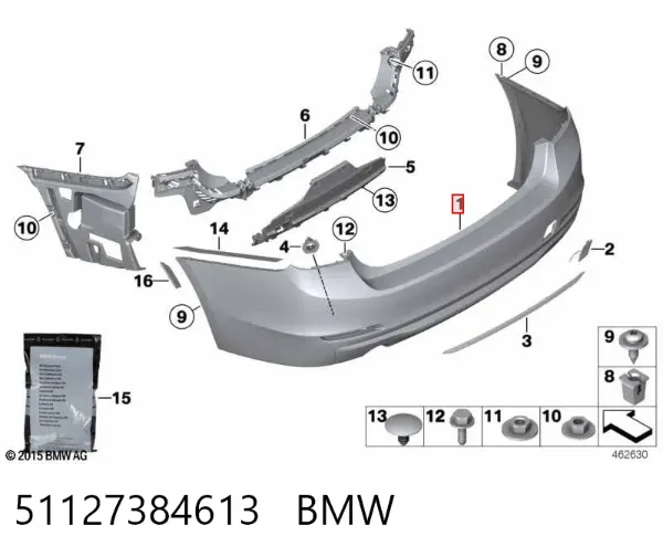Задній бампер 51127384613 BMW