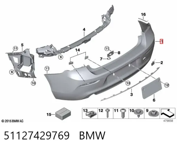 Задній бампер 51127429769 BMW