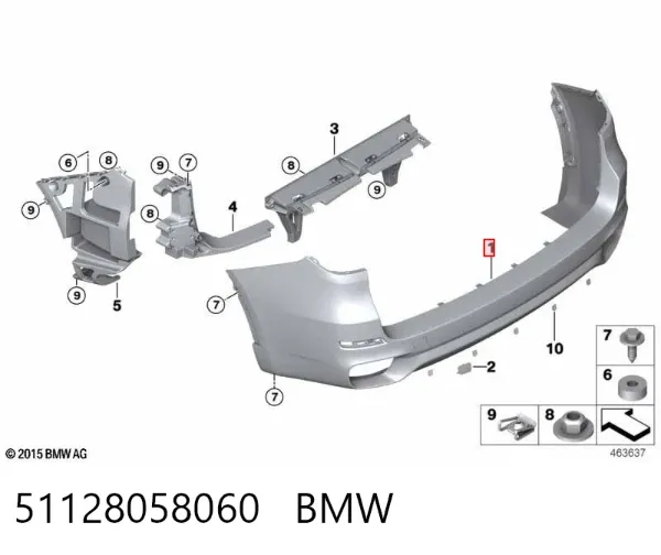 Задній бампер 51128058060 BMW