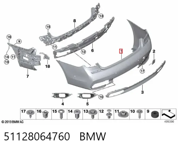 Задній бампер BMW 7 G11, G12
