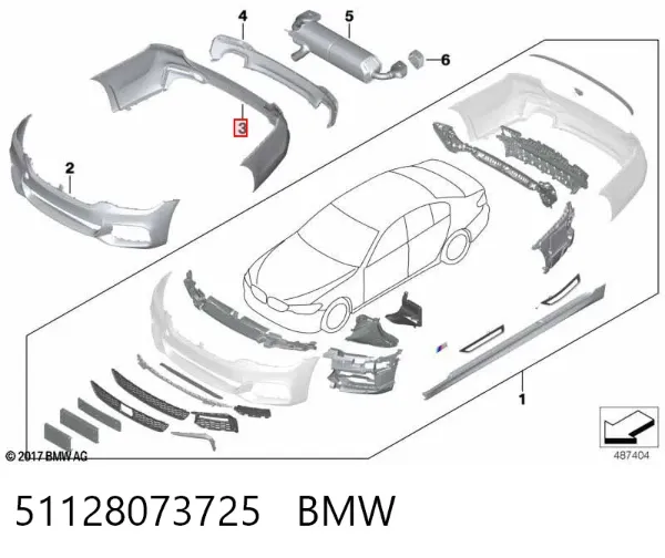 Задній бампер 51128073725 BMW