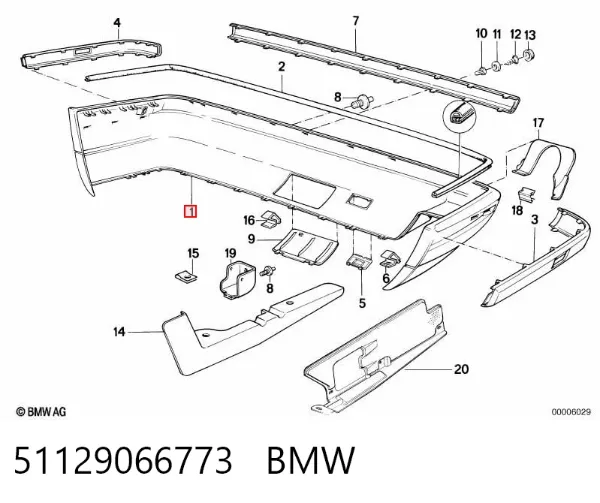 Задній бампер 51129066773 BMW