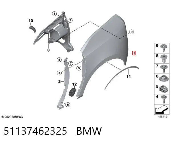 Крило заднє ліве 51137462325 BMW