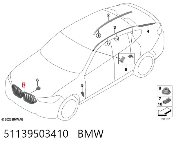 Решітка радіатора 51139503410 BMW