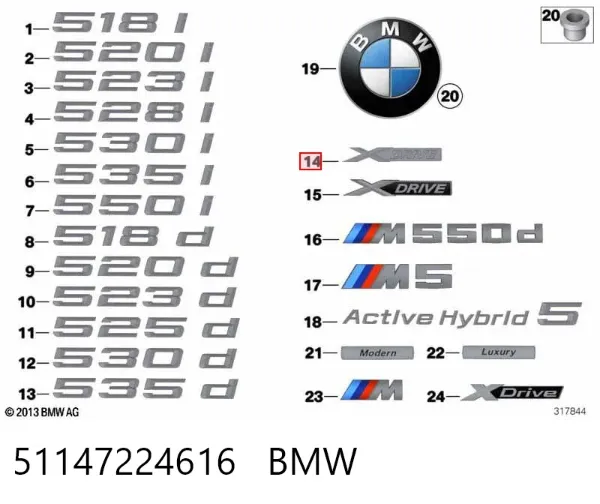  51147224616 BMW