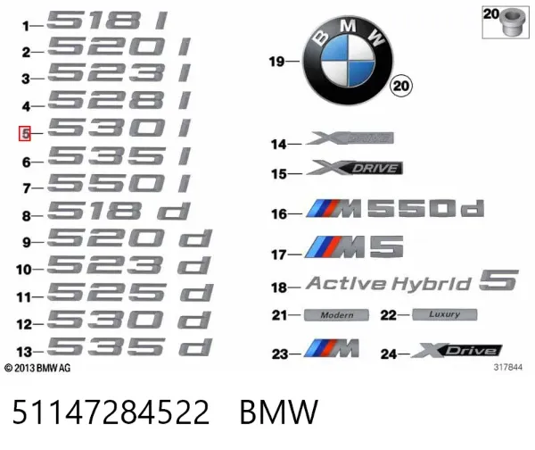  51147284522 BMW
