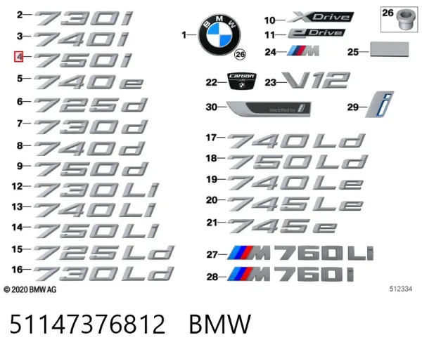  51147376812 BMW