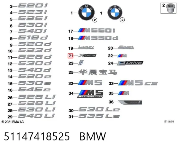  51147418525 BMW