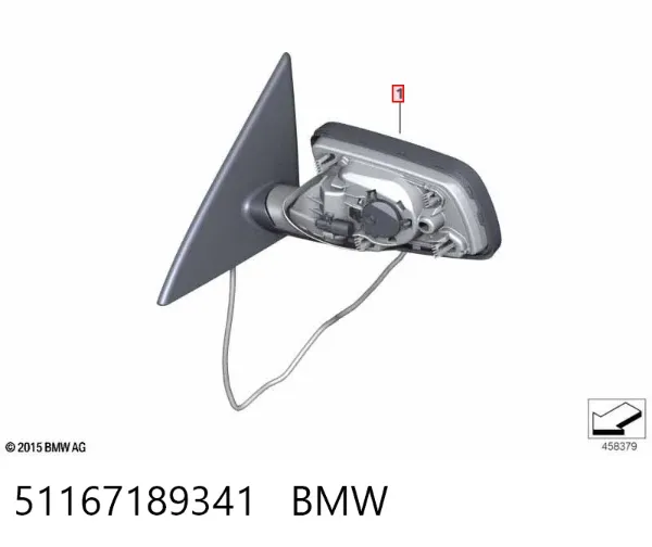 Накладка дзеркала заднього виду, ліва 51167189341 BMW