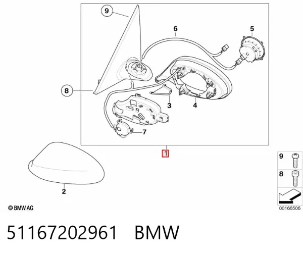 Ліве бокове дзеркало 76250SR3G05 Honda