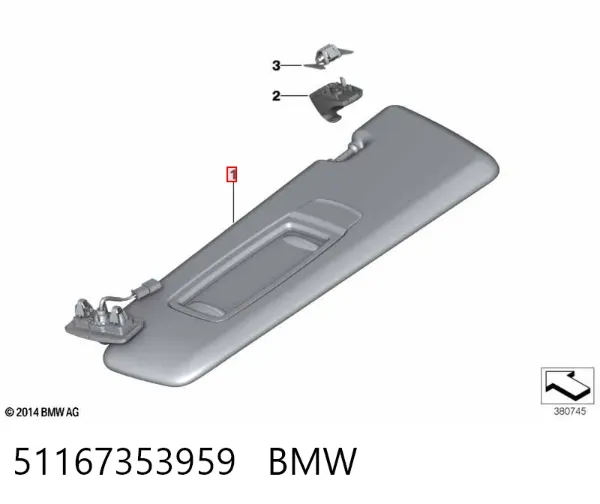 Сонцезахисний козирок 51167353959 BMW
