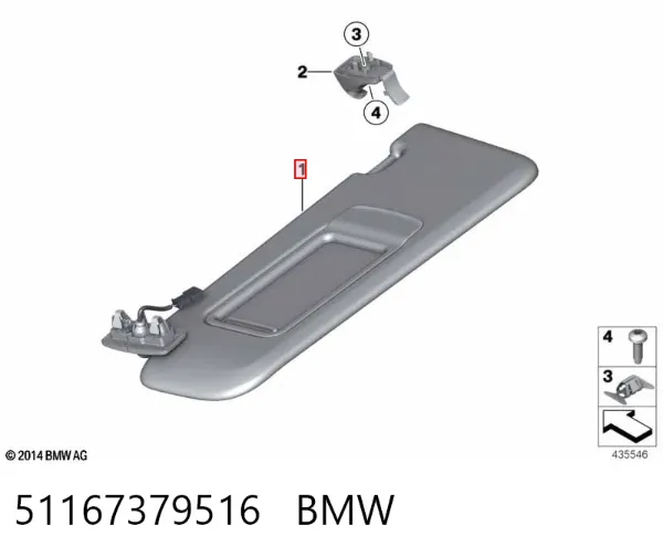 Сонцезахисний козирок 51167379516 BMW