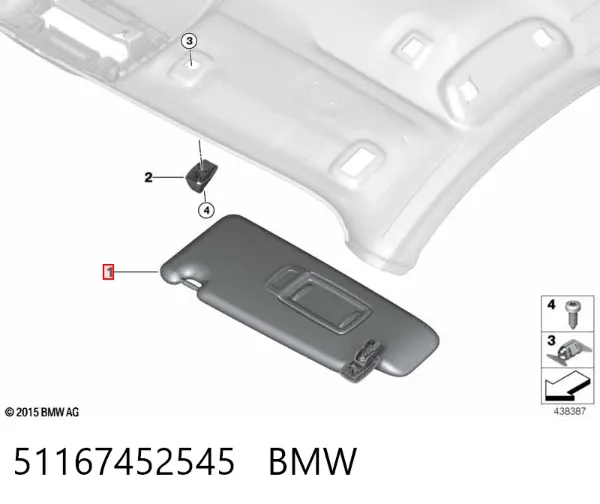 Сонцезахисний козирок 51167452545 BMW