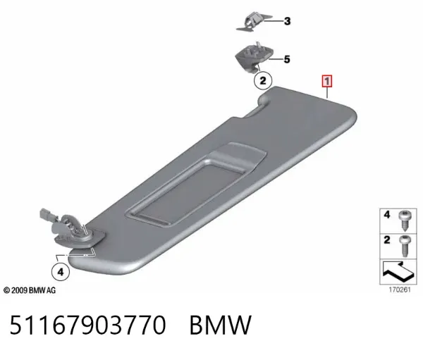 Сонцезахисний козирок 51167903770 BMW