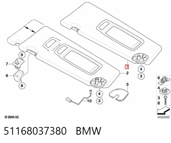 Сонцезахисний козирок 51168037380 BMW