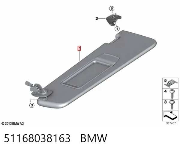 Сонцезахисний козирок 51168038163 BMW