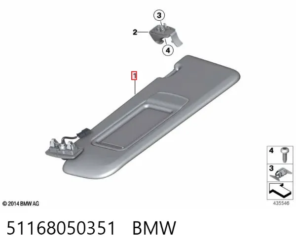 Сонцезахисний козирок 51168050351 BMW
