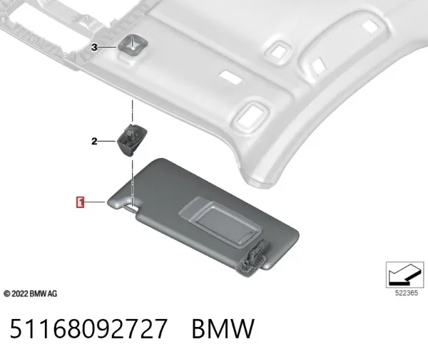 Сонцезахисний козирок 51168092727 BMW