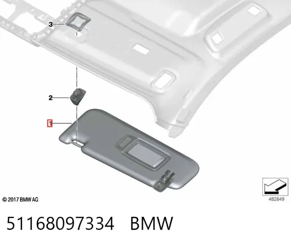 Сонцезахисний козирок 51168097334 BMW