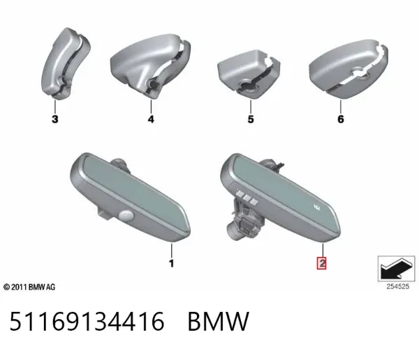 Дзеркало салону 51169134416 BMW