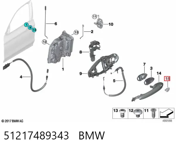 Накладка ручки дверей 51217489343 BMW