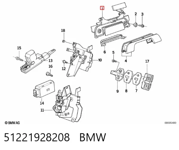 Ручка задньої двері зовнішня права 51221928208 BMW