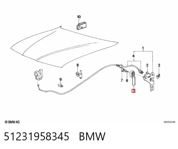 Ручка відкривання капота 51231958345 BMW
