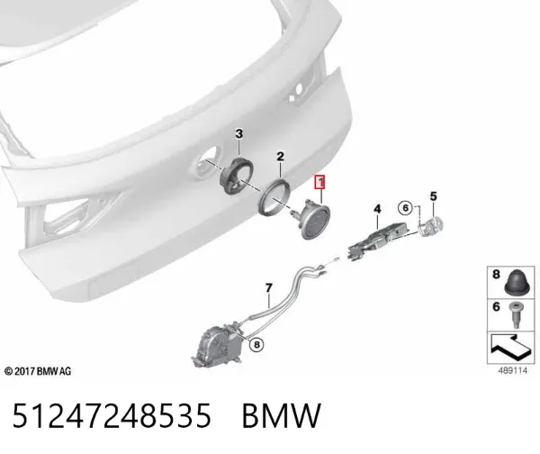 Кнопка приводу замка задньої 3/5 двері (ляди) 51247248535 BMW