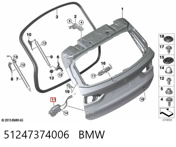 Мотор-привід відкр/закр. замка багажника/двері 3/5-ї 51247374006 BMW