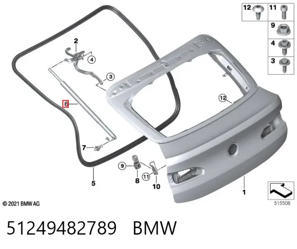 Амортизатор багажника 51249482789 BMW