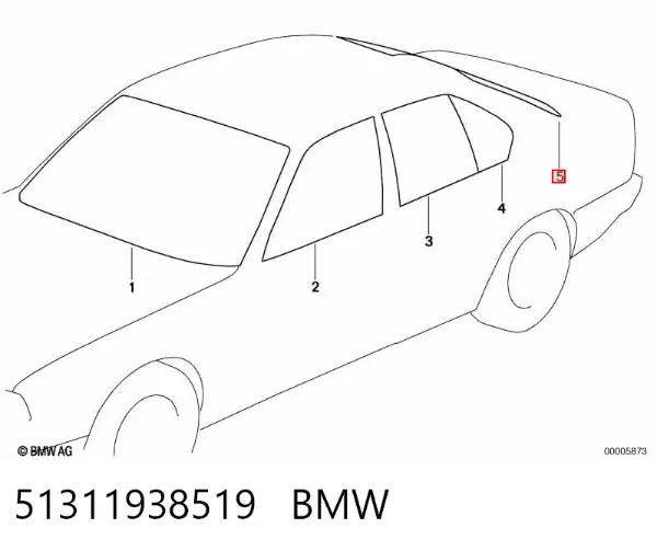 Заднє скло BMW 7 E32