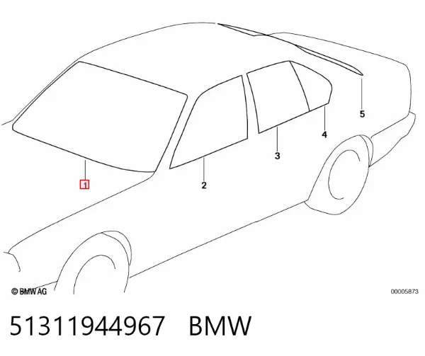 Лобове скло 51311944967 BMW