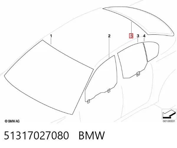 Заднє скло BMW 5 E60