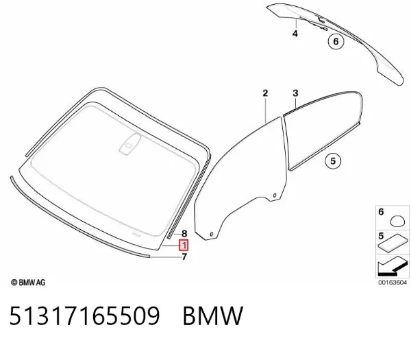 Лобове скло 51317165509 BMW