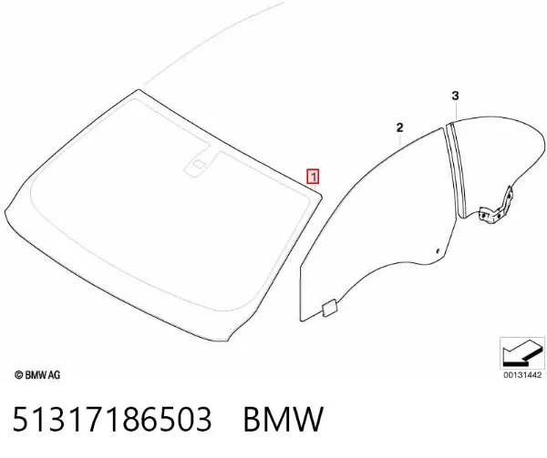 Лобове скло 51317186503 BMW