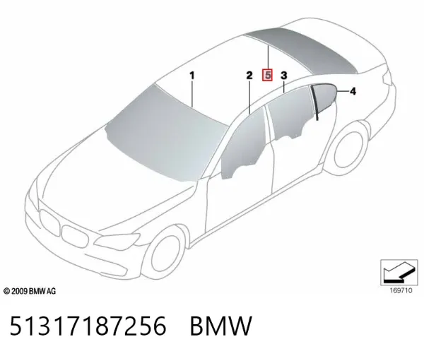 Заднє скло BMW 7 F01, F02, F03, F04