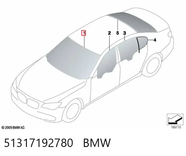 Лобове скло 51317192780 BMW
