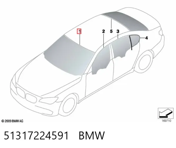 Лобове скло 51317224591 BMW