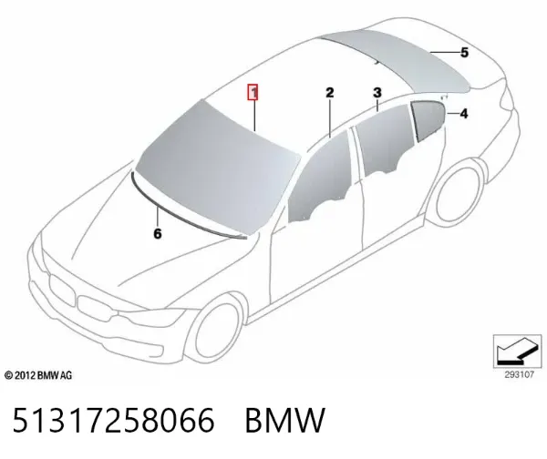 Лобове скло 51317258066 BMW