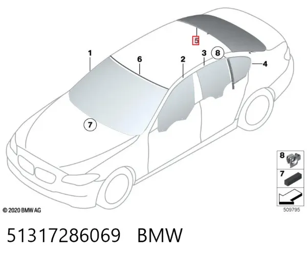 Заднє скло 51317286069 BMW