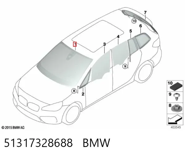 Лобове скло 51317328688 BMW