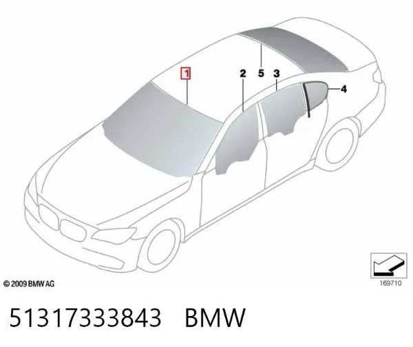 Лобове скло 51317333843 BMW