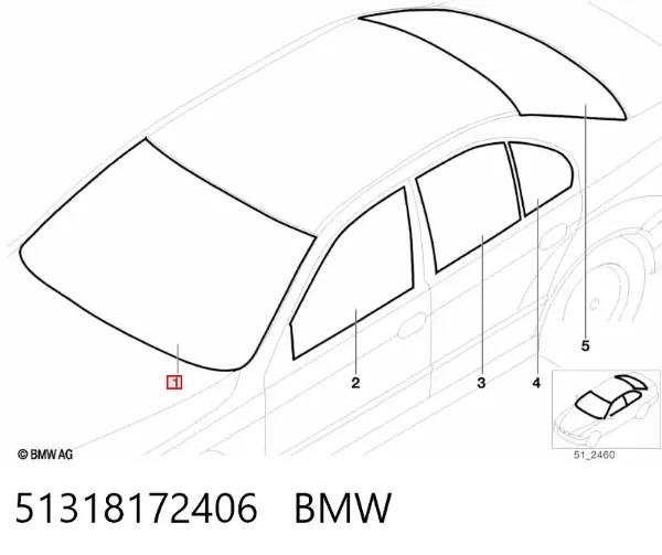 Лобове скло 51318172406 BMW