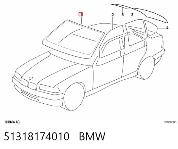 Лобове скло 51318174010 BMW