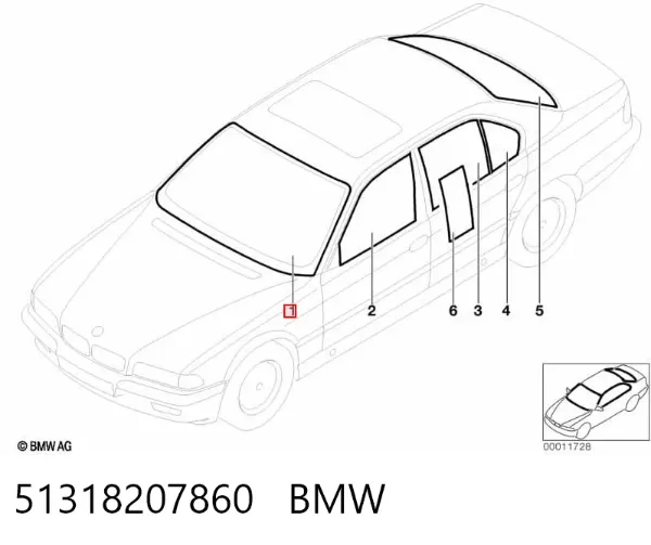 Лобове скло 51318207860 BMW