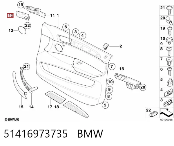 Накладка ручки дверей 51416973735 BMW