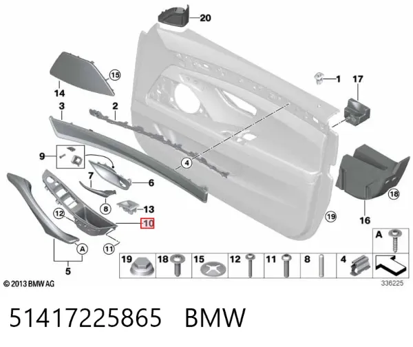Ручка передньої двері зовнішня 51417225865 BMW