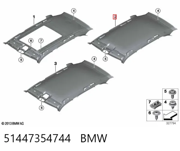 Оббивка даху (стеля) 51447354744 BMW